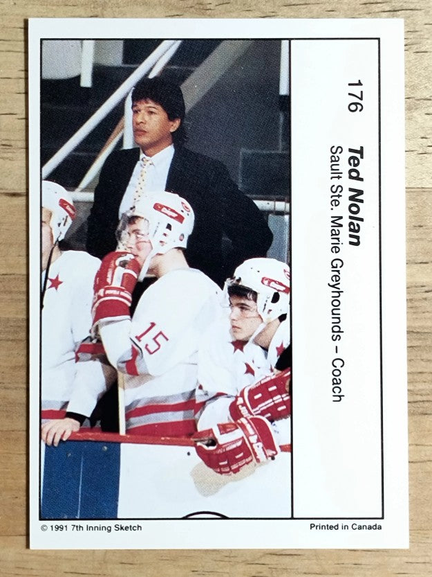 1990-91 7th Inning Sketch OHL #176 Ted Nolan CO