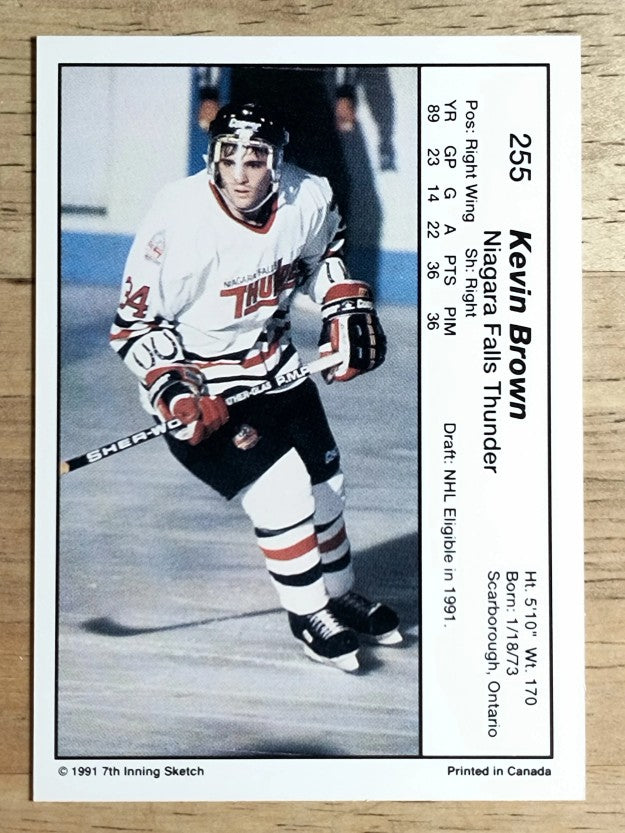 1990-91 7th Inning Sketch OHL #255 Kevin Brown