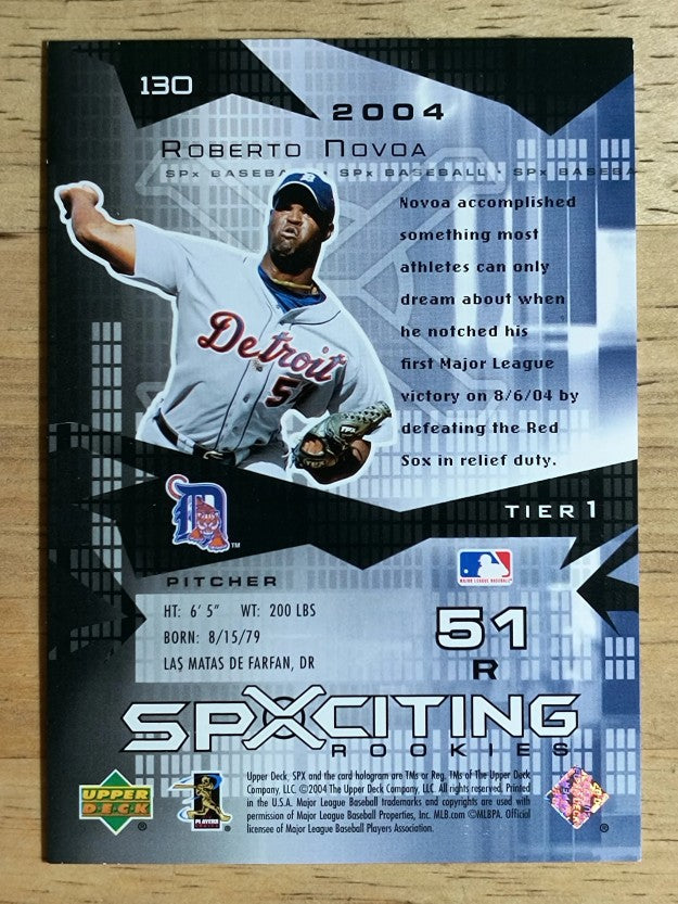 2004 SPx #130 Roberto Novoa T1 RC /1599
