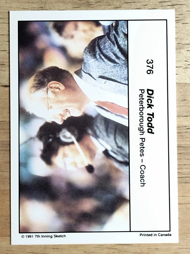 1990-91 7th Inning Sketch OHL #376 Dick Todd CO