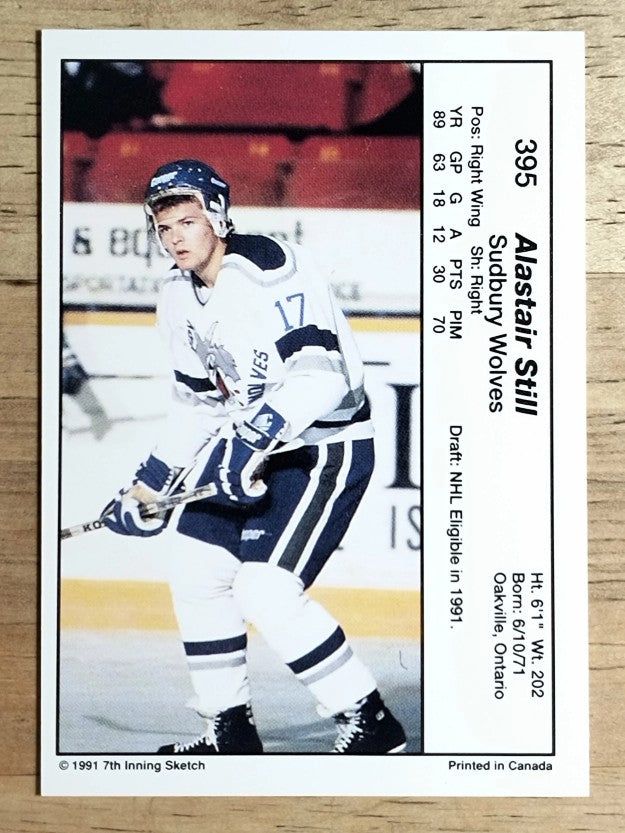 1990-91 7th Inning Sketch OHL #395 Alastair Still