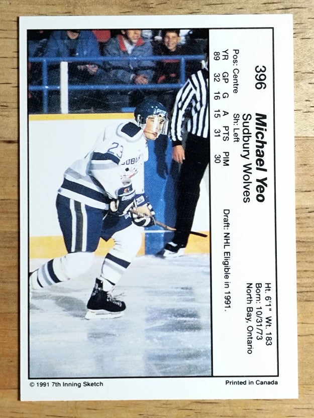 1990-91 7th Inning Sketch OHL #396 Michael Yeo