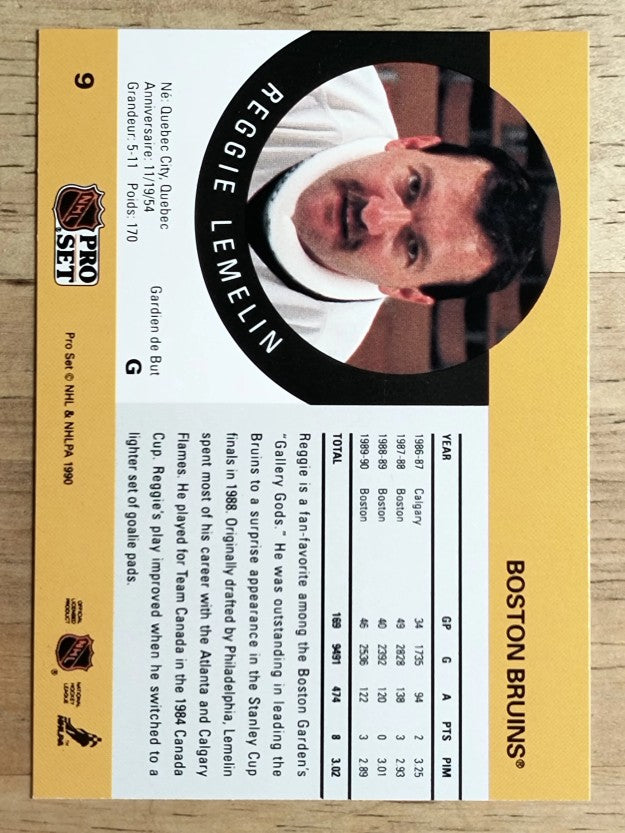 1990-91 Pro Set #9 Rejean Lemelin