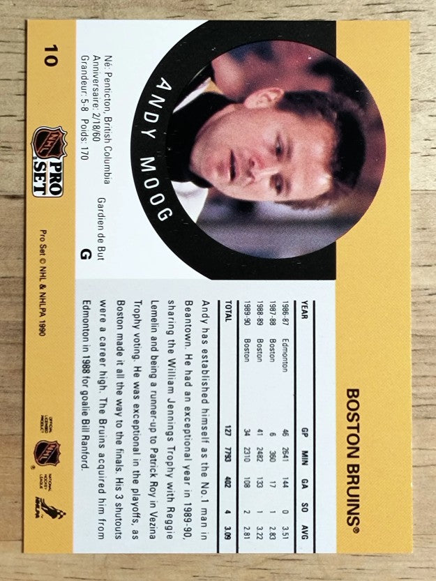 1990-91 Pro Set #10 Andy Moog