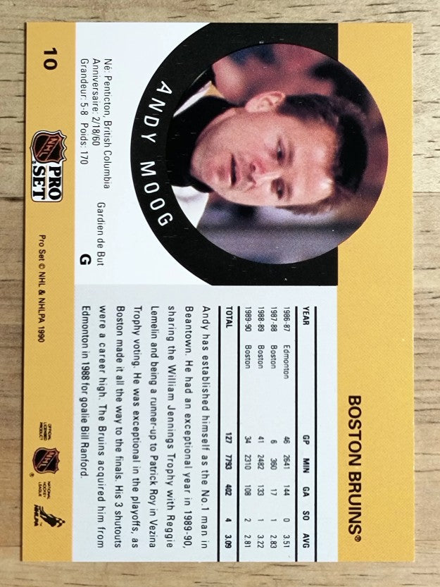 1990-91 Pro Set #10 Andy Moog