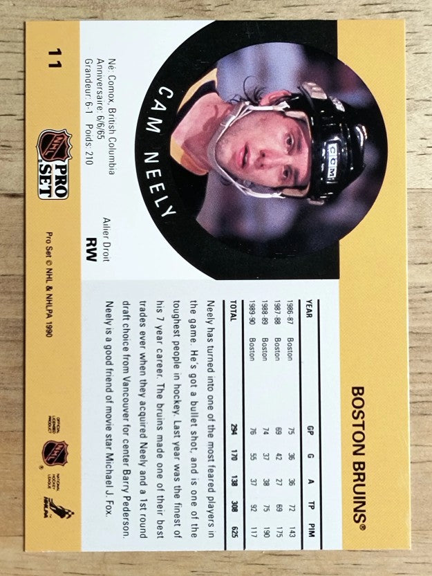 1990-91 Pro Set #11 Cam Neely