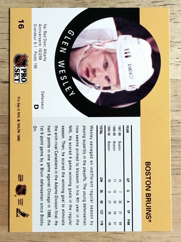 1990-91 Pro Set #16 Glen Wesley