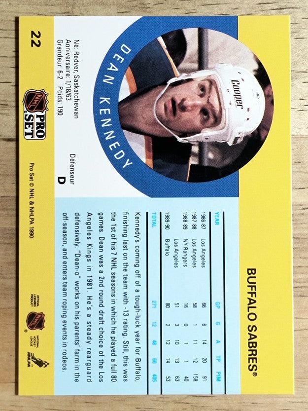 1990-91 Pro Set #22 Dean Kennedy RC