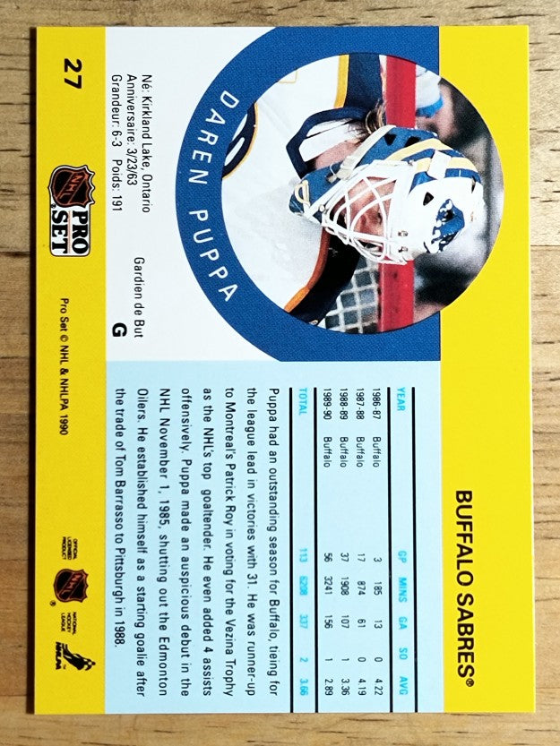 1990-91 Pro Set #27 Daren Puppa