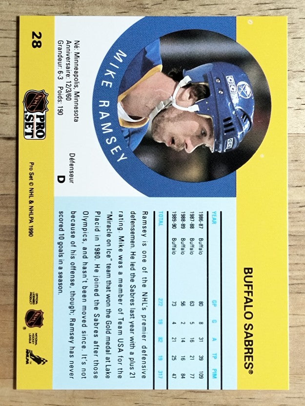 1990-91 Pro Set #28 Mike Ramsey