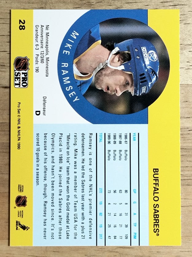 1990-91 Pro Set #28 Mike Ramsey