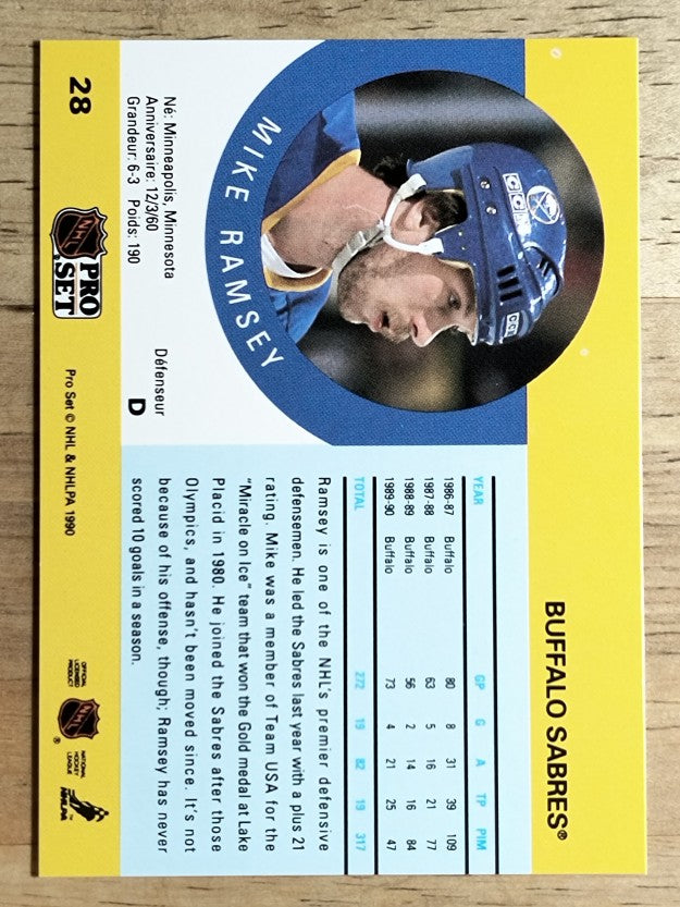 1990-91 Pro Set #28 Mike Ramsey