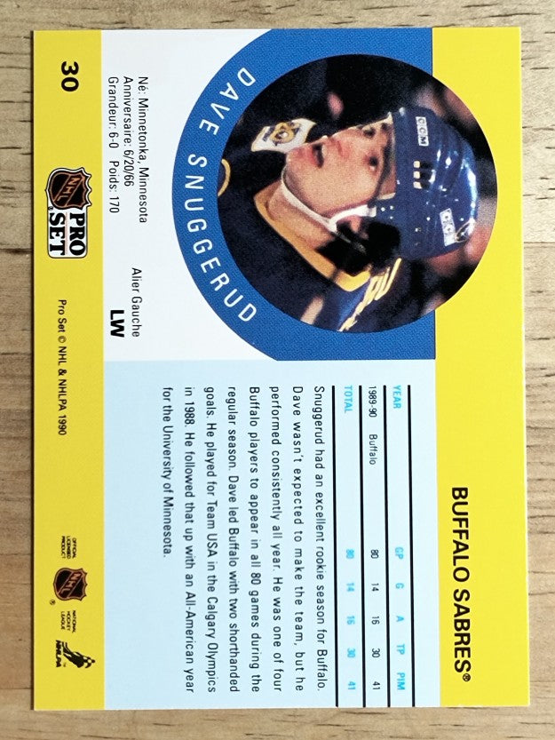 1990-91 Pro Set #30 Dave Snuggerud RC