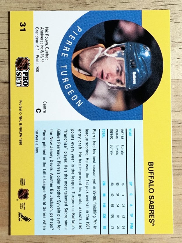 1990-91 Pro Set #31 Pierre Turgeon