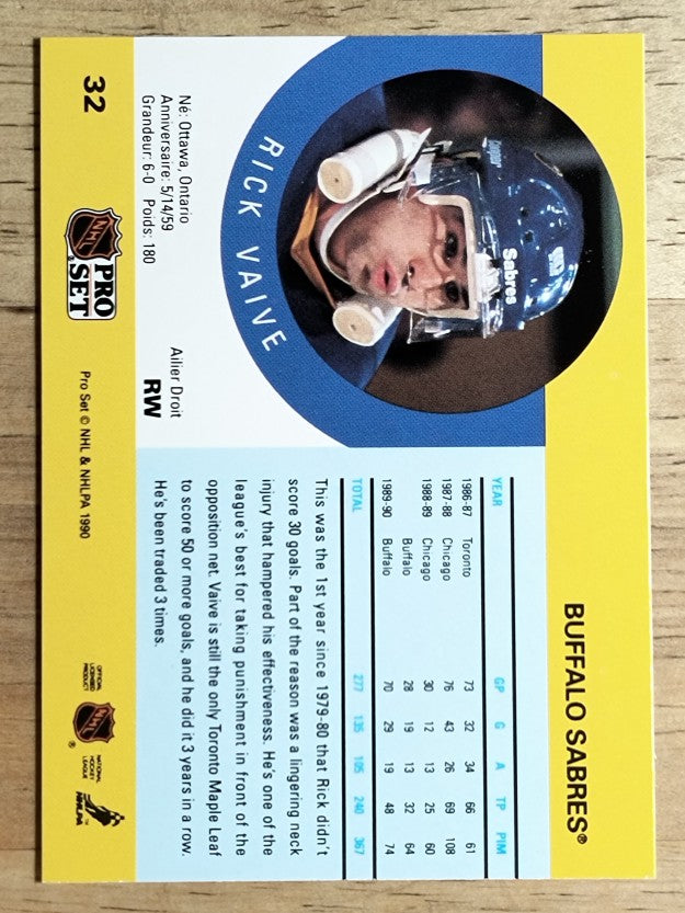 1990-91 Pro Set #32 Rick Vaive