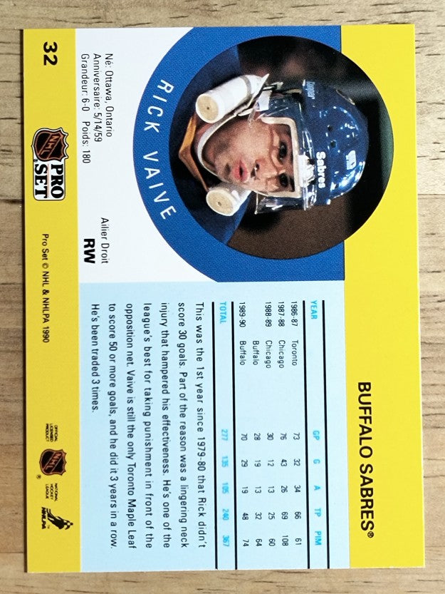 1990-91 Pro Set #32 Rick Vaive