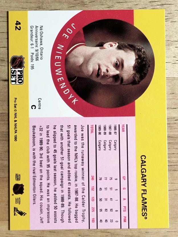 1990-91 Pro Set #42B Joe Nieuwendyk COR