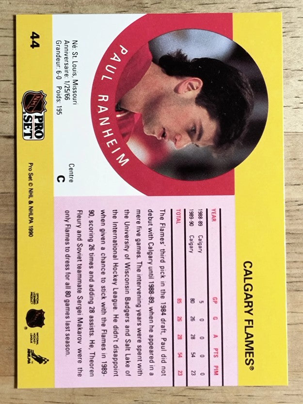 1990-91 Pro Set #44 Paul Ranheim RC