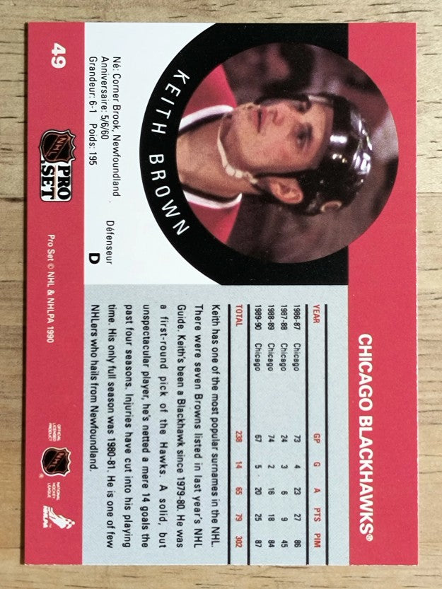 1990-91 Pro Set #49 Keith Brown