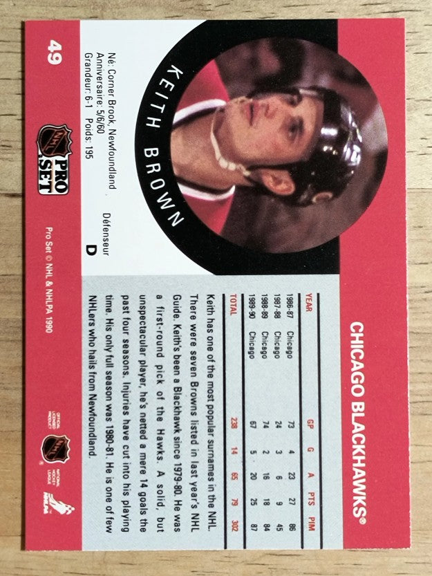 1990-91 Pro Set #49 Keith Brown