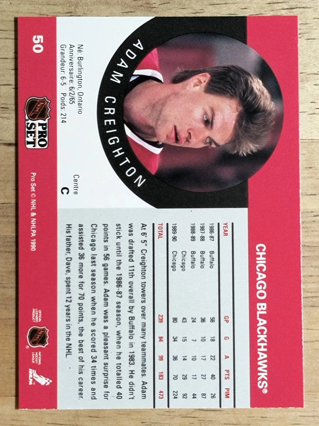 1990-91 Pro Set #50 Adam Creighton