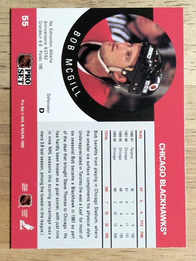 1990-91 Pro Set #55B Bob McGill COR