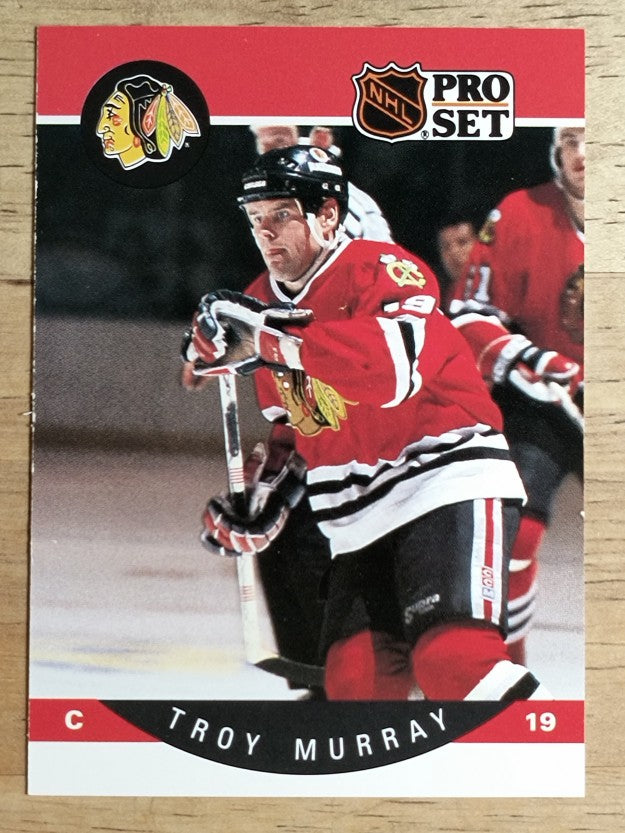 1990-91 Pro Set #57A Troy Murray/Position and sweater number are white