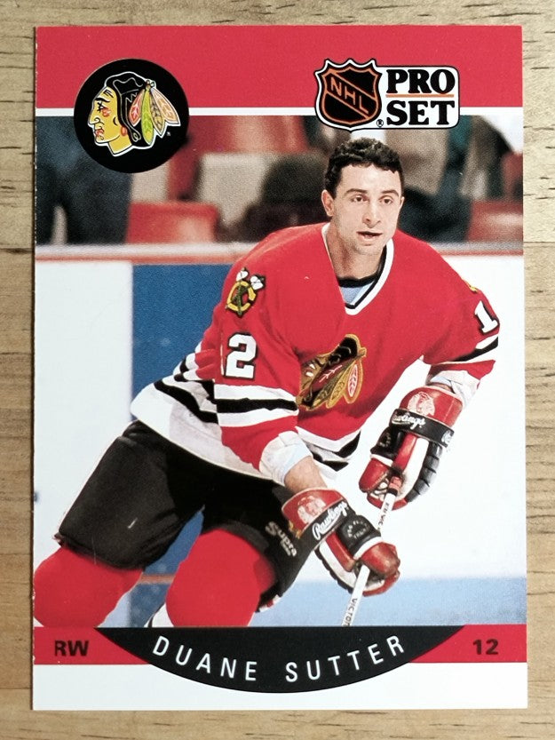 1990-91 Pro Set #61A Duane Sutter ERR/Missing Retired logo
