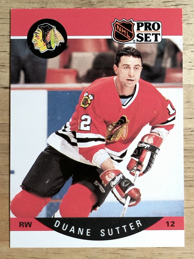 1990-91 Pro Set #61A Duane Sutter ERR/Missing Retired logo