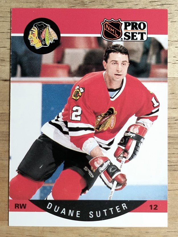1990-91 Pro Set #61A Duane Sutter ERR/Missing Retired logo