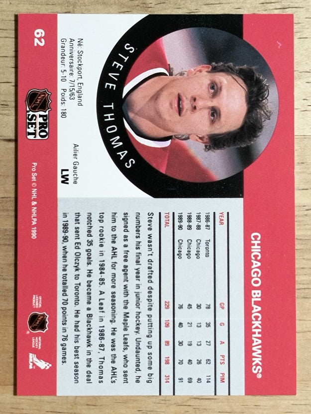 1990-91 Pro Set #62 Steve Thomas