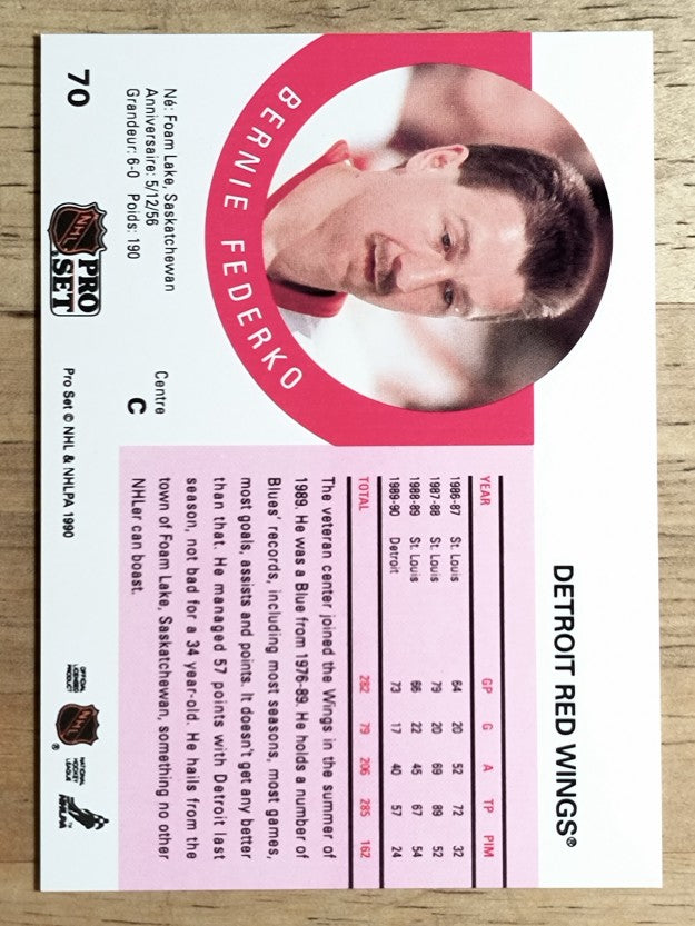 1990-91 Pro Set #70 Bernie Federko