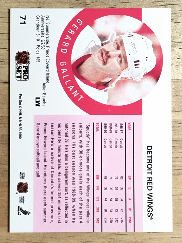 1990-91 Pro Set #71 Gerard Gallant