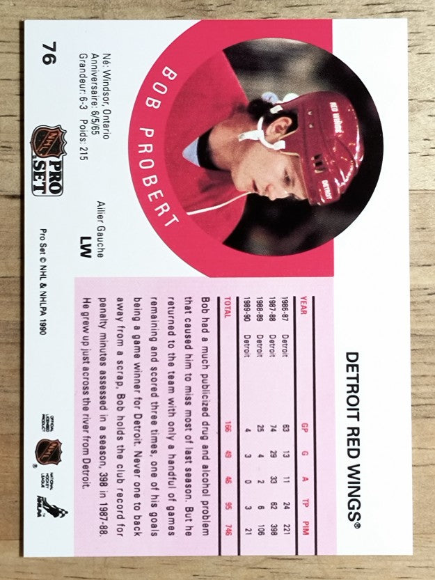 1990-91 Pro Set #76 Bob Probert