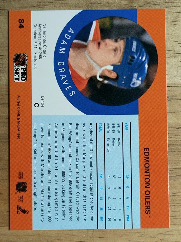 1990-91 Pro Set #84 Adam Graves RC