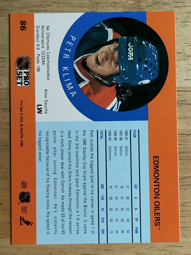1990-91 Pro Set #86 Petr Klima