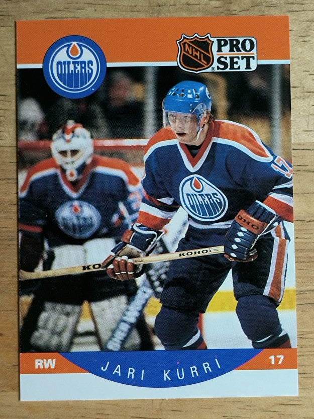 1990-91 Pro Set #87A Jari Kurri ERR/Missing Signed with Milan stripe