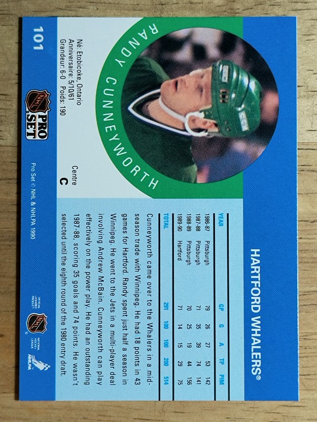 1990-91 Pro Set #101 Randy Cunneyworth