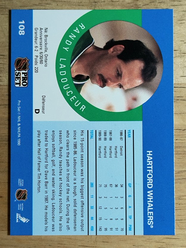 1990-91 Pro Set #108 Randy Ladouceur