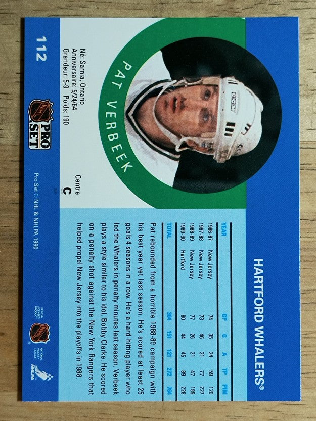 1990-91 Pro Set #112 Pat Verbeek