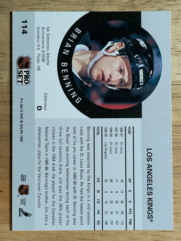 1990-91 Pro Set #114 Brian Benning