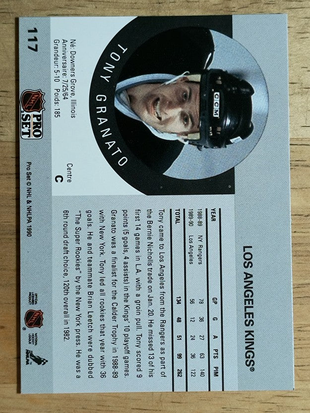 1990-91 Pro Set #117A Tony Granato