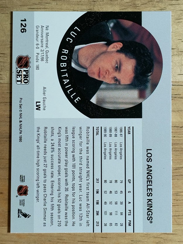 1990-91 Pro Set #126 Luc Robitalle