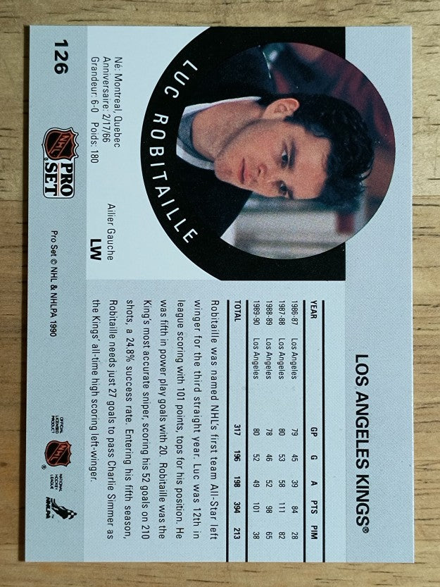 1990-91 Pro Set #126 Luc Robitalle
