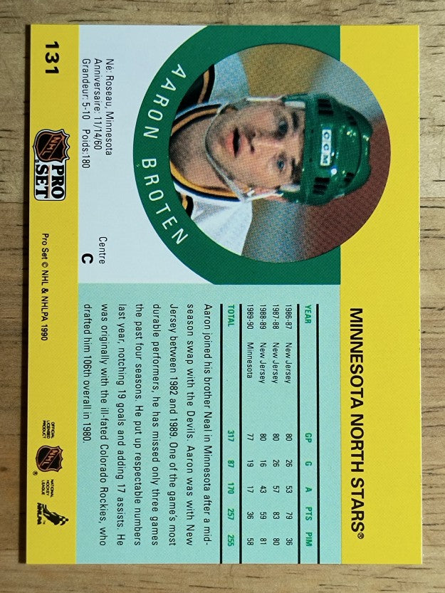 1990-91 Pro Set #131A Aaron Broten