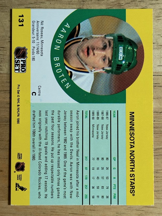 1990-91 Pro Set #131A Aaron Broten