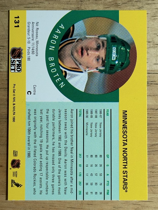 1990-91 Pro Set #131A Aaron Broten