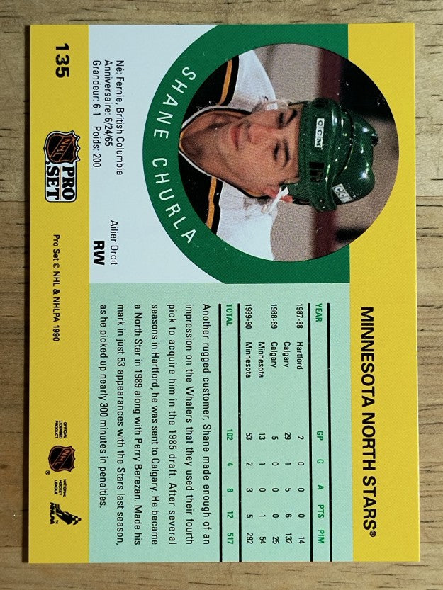 1990-91 Pro Set #135 Shane Churla RC