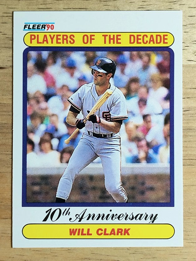 1990 Fleer #630A Will Clark '89 ERR/32 total bases on card back