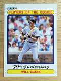 1990 Fleer #630A Will Clark '89 ERR/32 total bases on card back